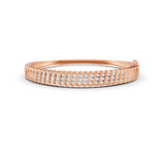 1.90 Ct Round Cut Natural Moissanite Women's Bangle Bracelets 14K Gold Plated